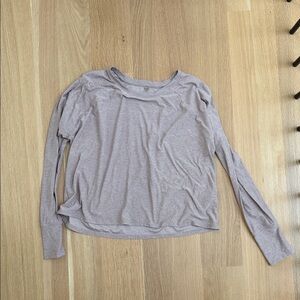 Beyond Yoga Long Sleeve Heather Gray/violet  Top